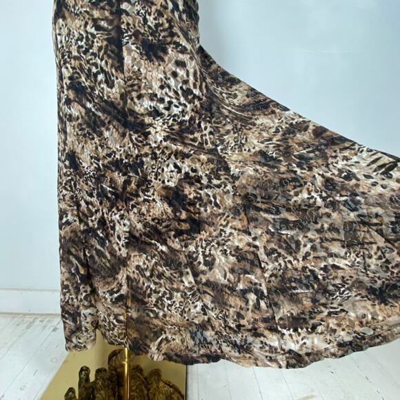 JM Collection Womens Mesh Leopard Print Maxi Skirt Size XL Whimsigoth Grunge - Picture 3 of 11